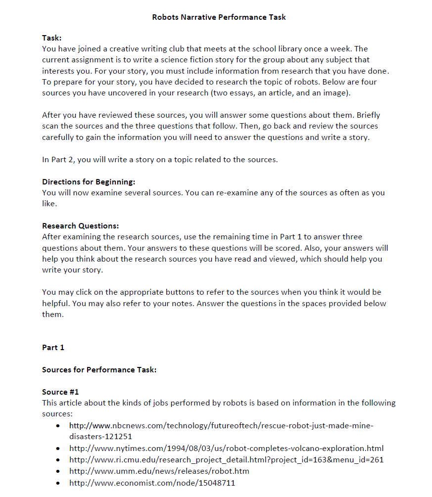 Performance Tasks: Test the culmination of the skills and concepts ...