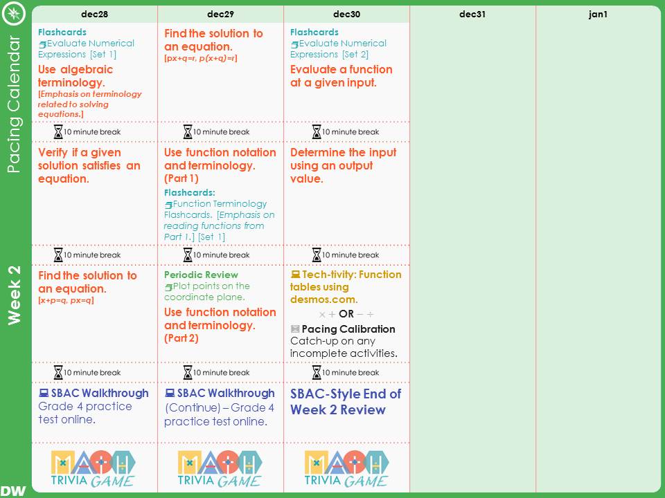 Delhi High School StepUP Pacing Calendar